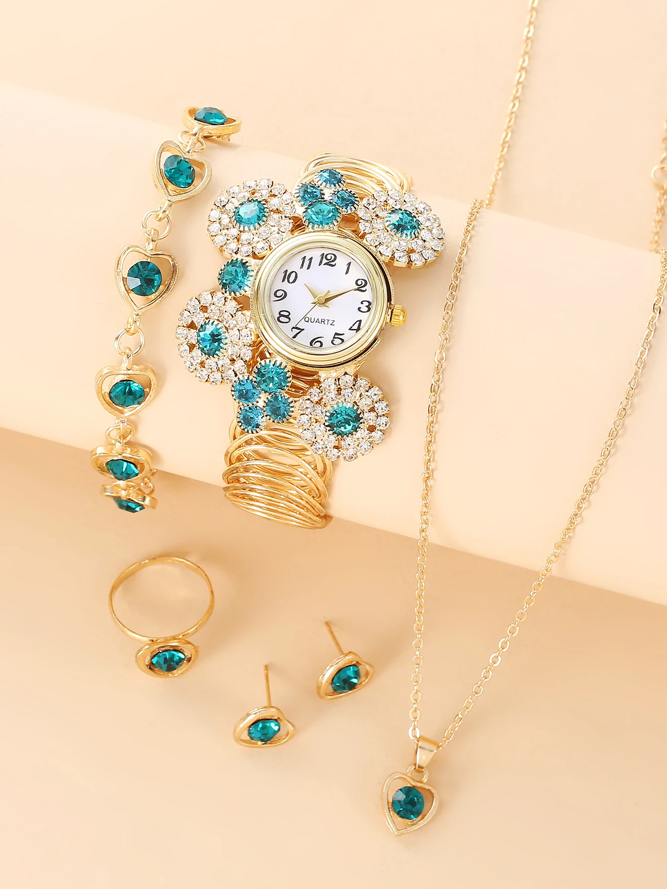 

6 exquisite and luxurious sparkling watch sets and accessories to match the watches, suitable for daily wear as birthday gifts