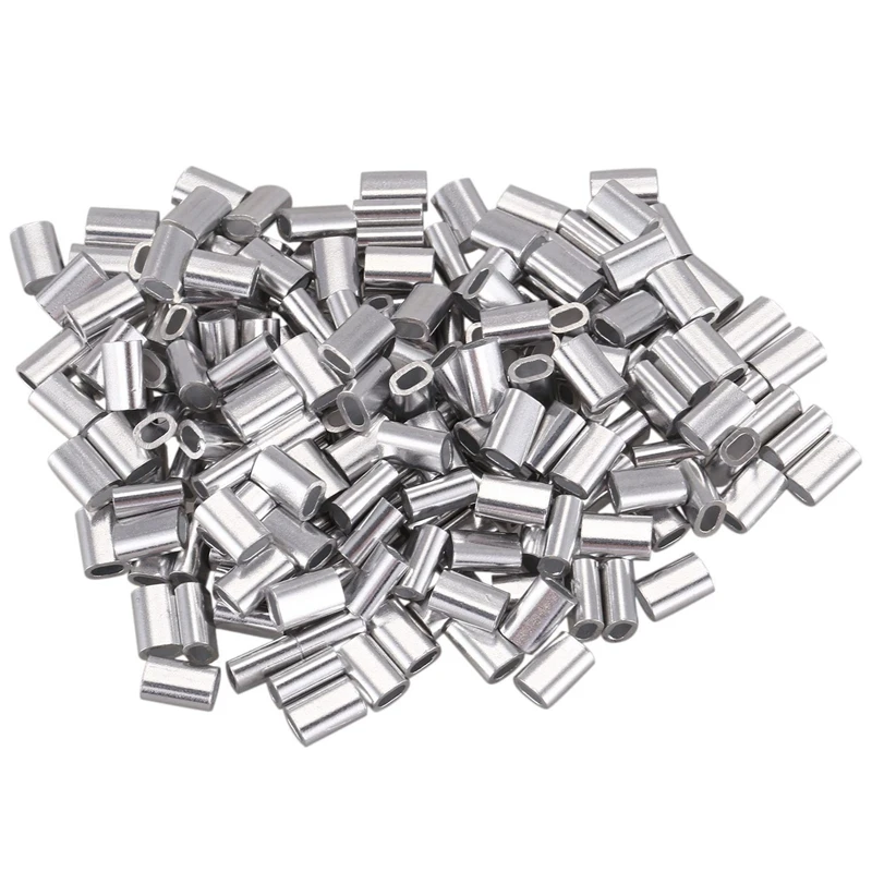 M1.5 Wire Rope Aluminum Ferrule Cable Ties Crimp Wire Rope Chuck Aluminum Jacket 800 Pieces