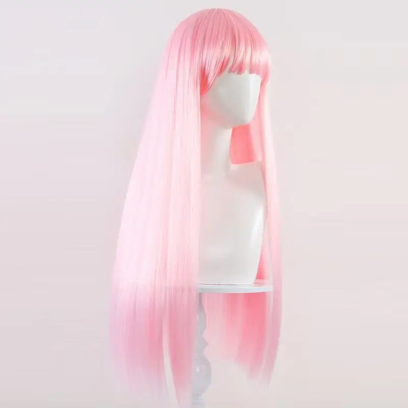 DARLING in the 02 National Team Champion شعر مستعار وردي طويل مستقيم مع غرة #2