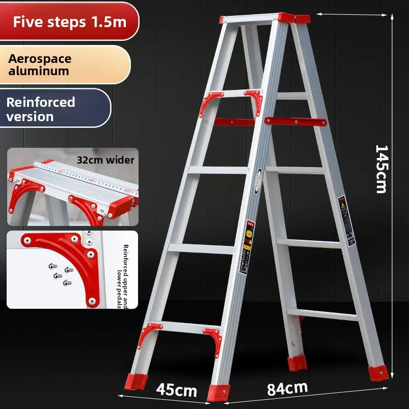 German Craftsmanship Thickened Aluminum Alloy Stepladder Multifunction Indoor Home Use Telescoping Folding Ladder Climbing view 5