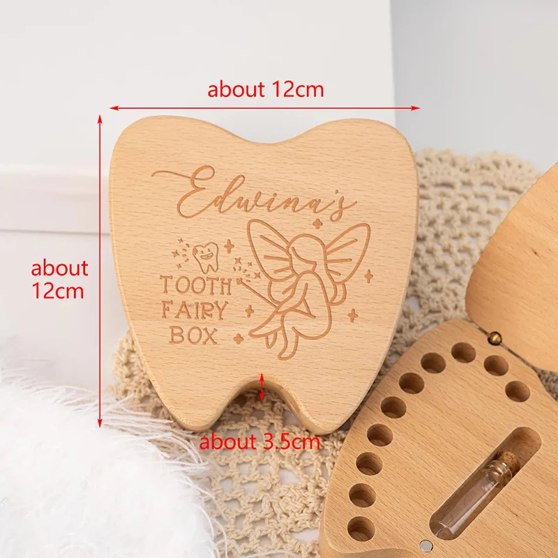 Baby Tooth Save Box Tooth Fairy Box Teeth Souvenir Box Wooden Tooth Keepsake Box Teeth Storage Container