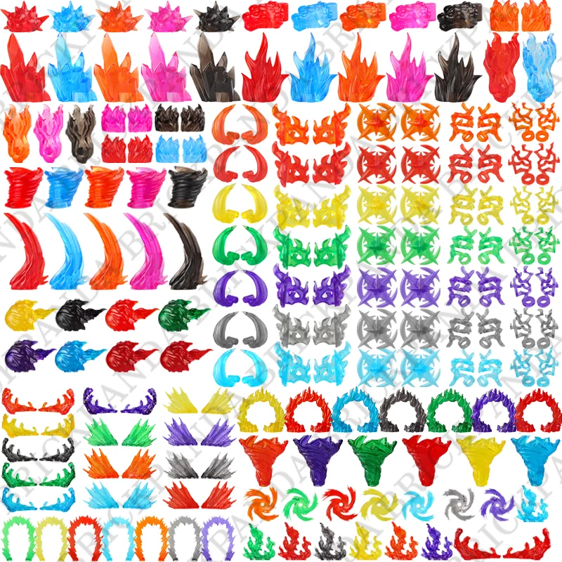 Piezas de Efectos Especiales, Bloques de Construcción, Puerta de Fuego Giratoria, Ladrillos de Bola de Fuego, Accesorios de Fuego, Figuras, Ladrillos de Héroe Humano, Juguetes, Regalos