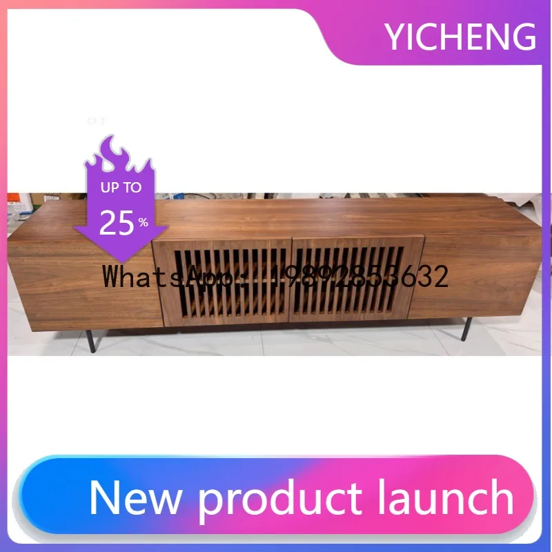 

Hys black walnut tv cabinet living room coffee table combination storage cabinet furniture