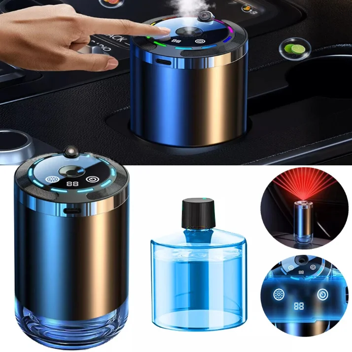 Car Air Freshener With Music Lights 3/5-Mode Automatic Spray Diffuser Colorful Atmosphere Aromatherapy Car Interior Dehumidifier
