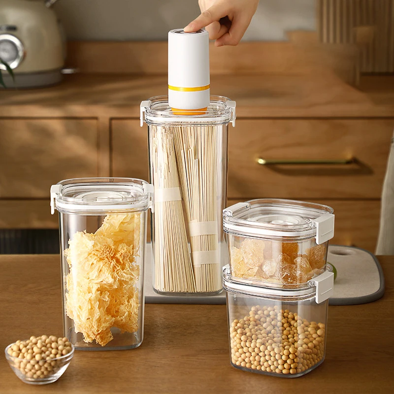 Vacuum Sealed Tank for Coffee Beans Vacuum Jar Kitchen Food Grains Candy Fresh Storage Box Tea Moisture-Proof Sealed Canister