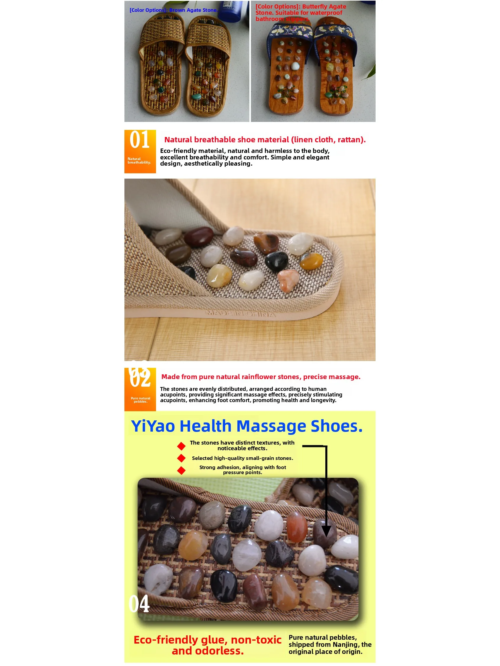 Pebble Massage Slippers Anti-S - Health & Wellness Unlimited 评论和价格