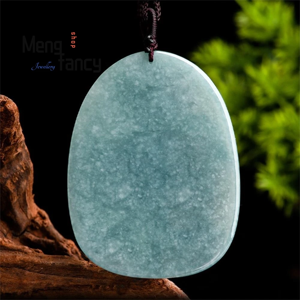 Genuine Natural A-grade Jadeite Blue Water Elephant Divine Ice Type Jade Pendant High-grade Fashion Jewelry Mascots Holiday Gift