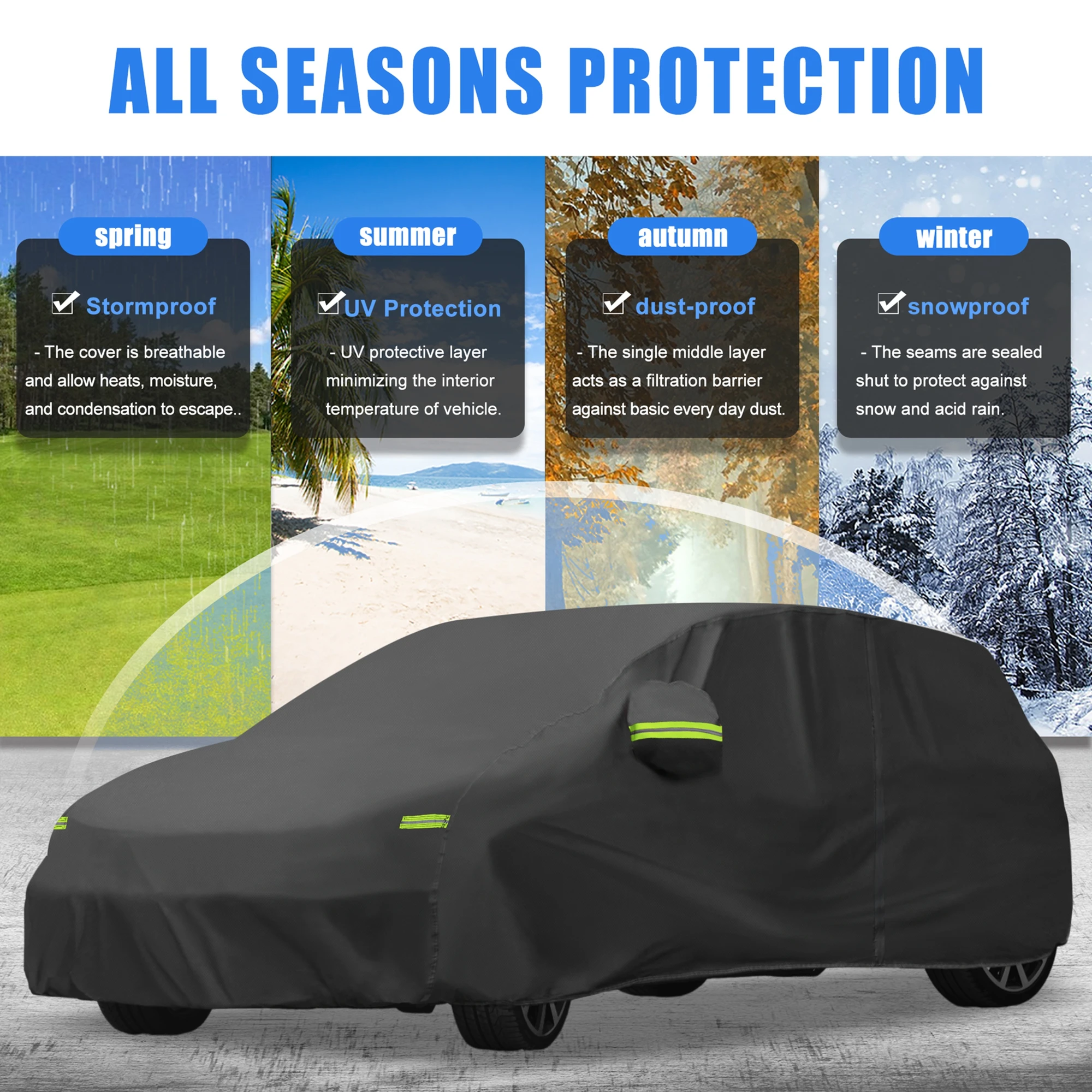 

Uxcell для VW Golf 2003-2022: Водонепроницаемый чехол для автомобиля, всепогодная защита от дождя и солнца для использования на улице