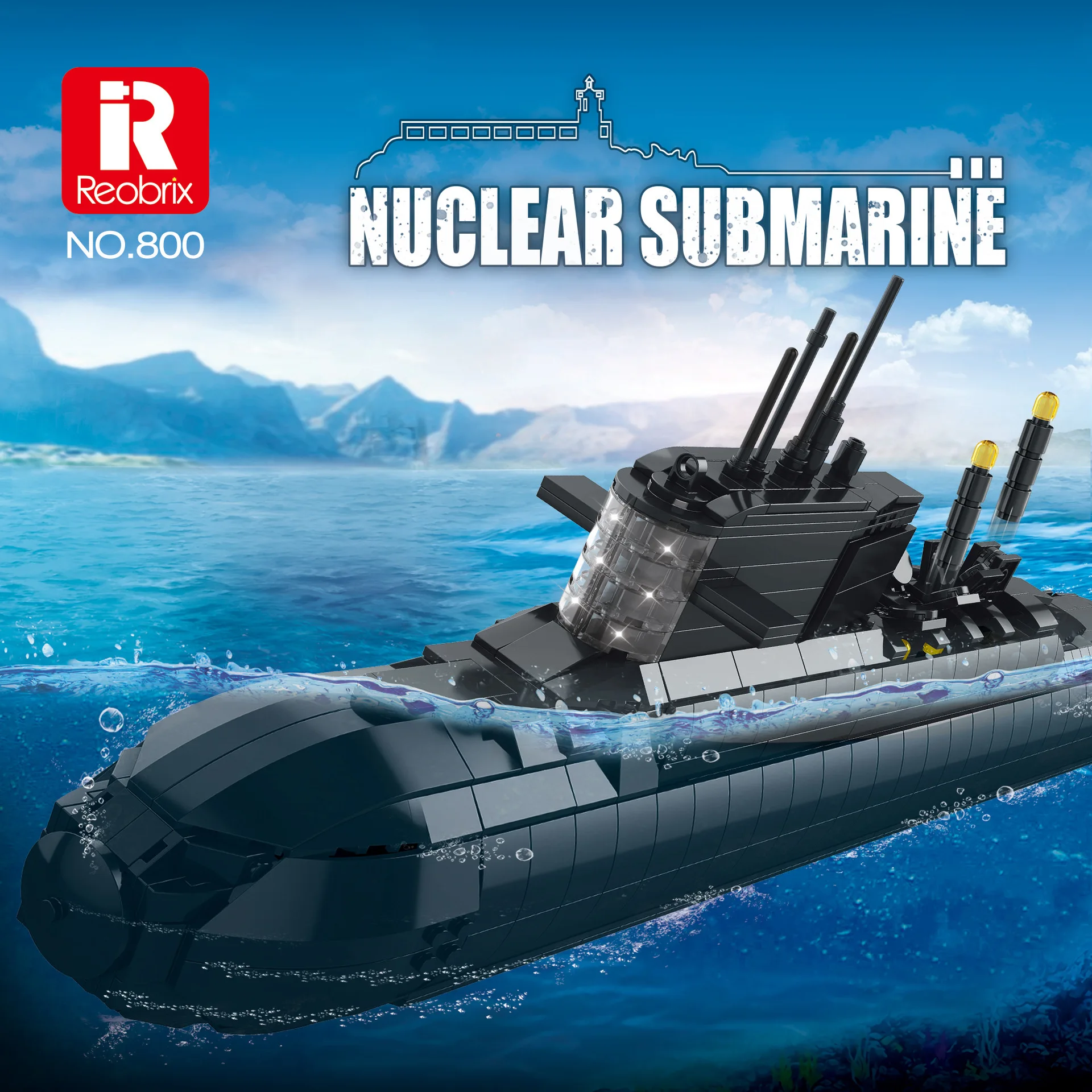 

Reobrix800 Strategic Nuclear Submarine 63CM Long Display Stand Assembly Model Building Block Toy