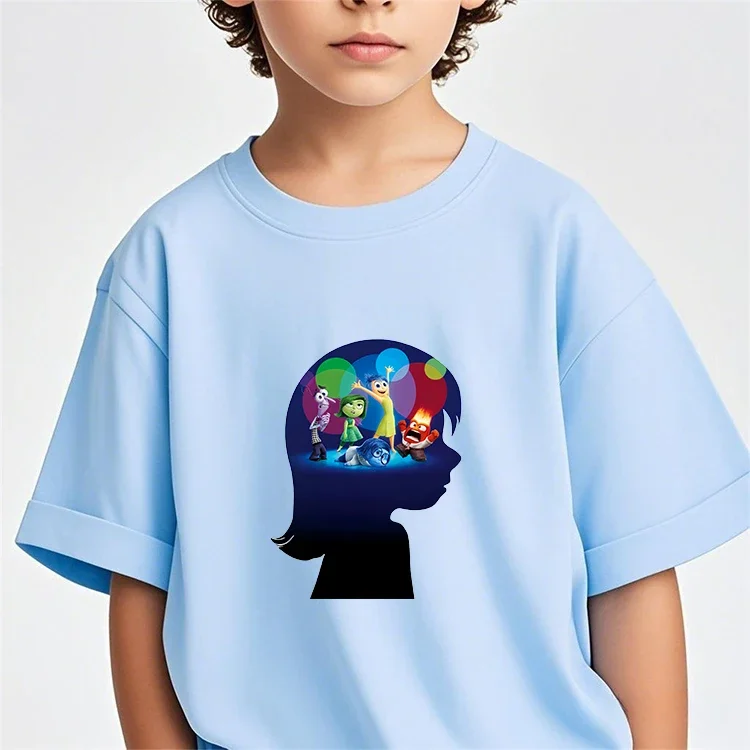 

Kawaii Casual Crew Neck Tshirt Inside Out Boys Girls 3-14Y Summer Cute Cartoon Street Hot Outdoor Warm