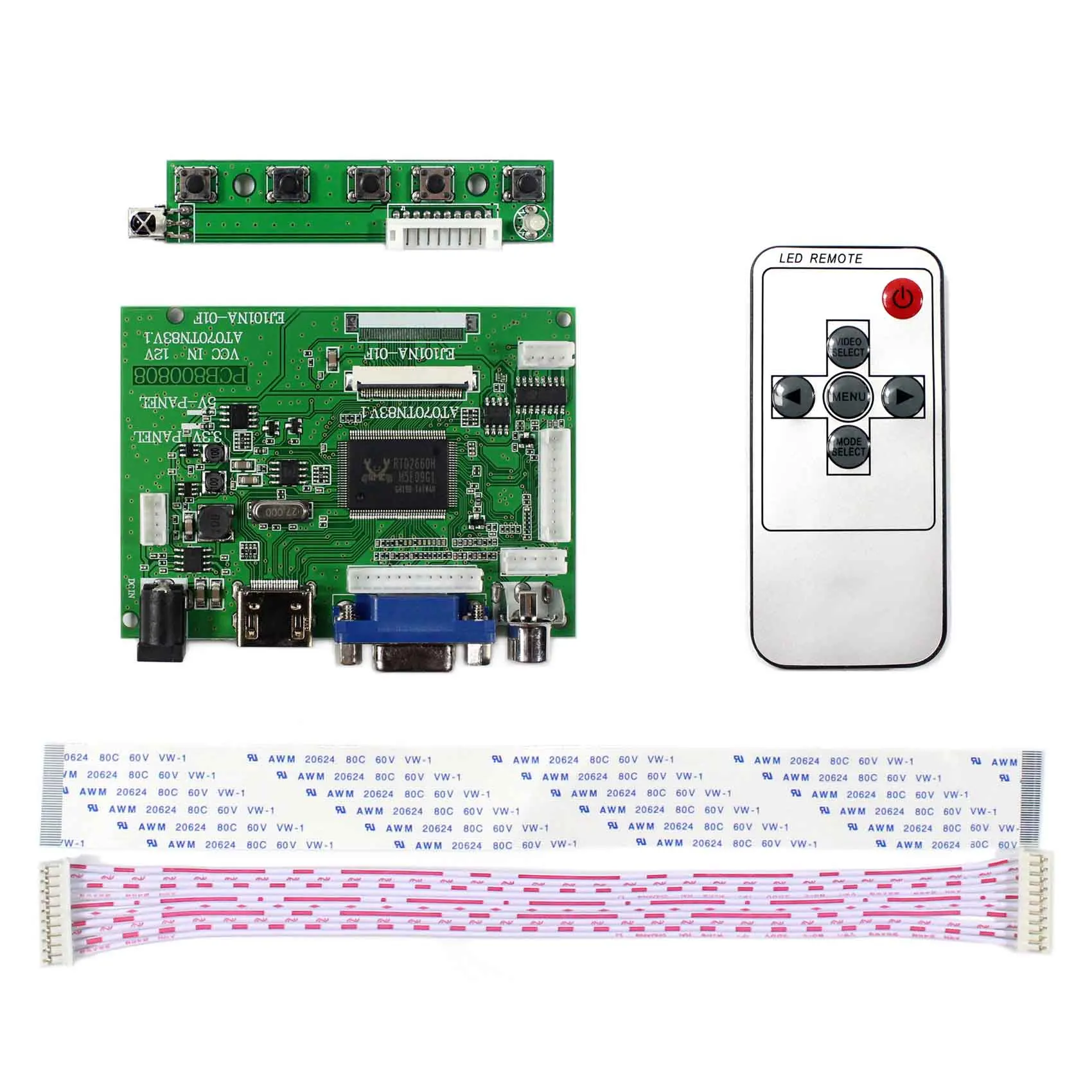 

VSDISPLAY HD MI VGA AV ACC Controller Board Work With 7inch 800x480 AT070TN83 V1 TFT-LCD Screen