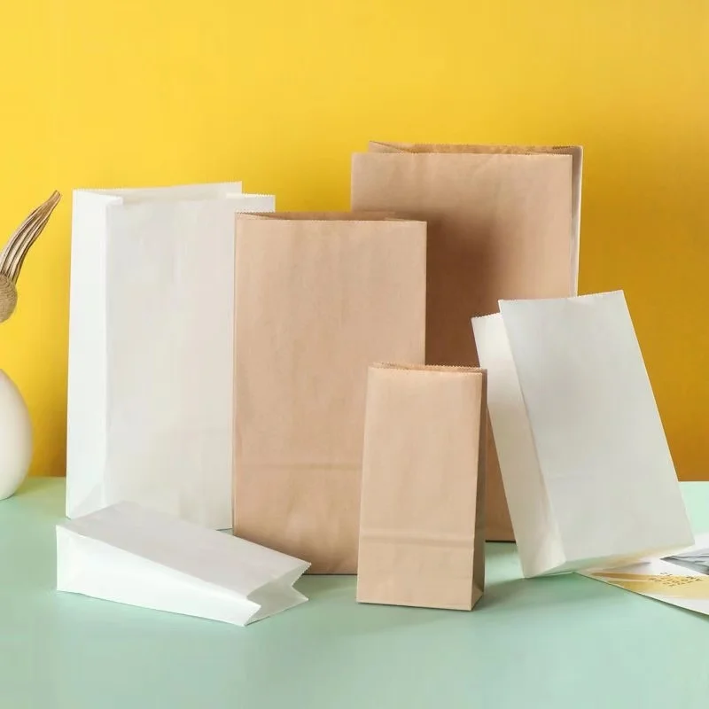 Papier-Lunchbeutel, 20/50 Stück, Einweg-Kraftpapiertüten für Brot, Sandwich, Snack, kleine Einkaufstüten, Lebensmittelverpackung, Mitnahmebeutel – Detail 7