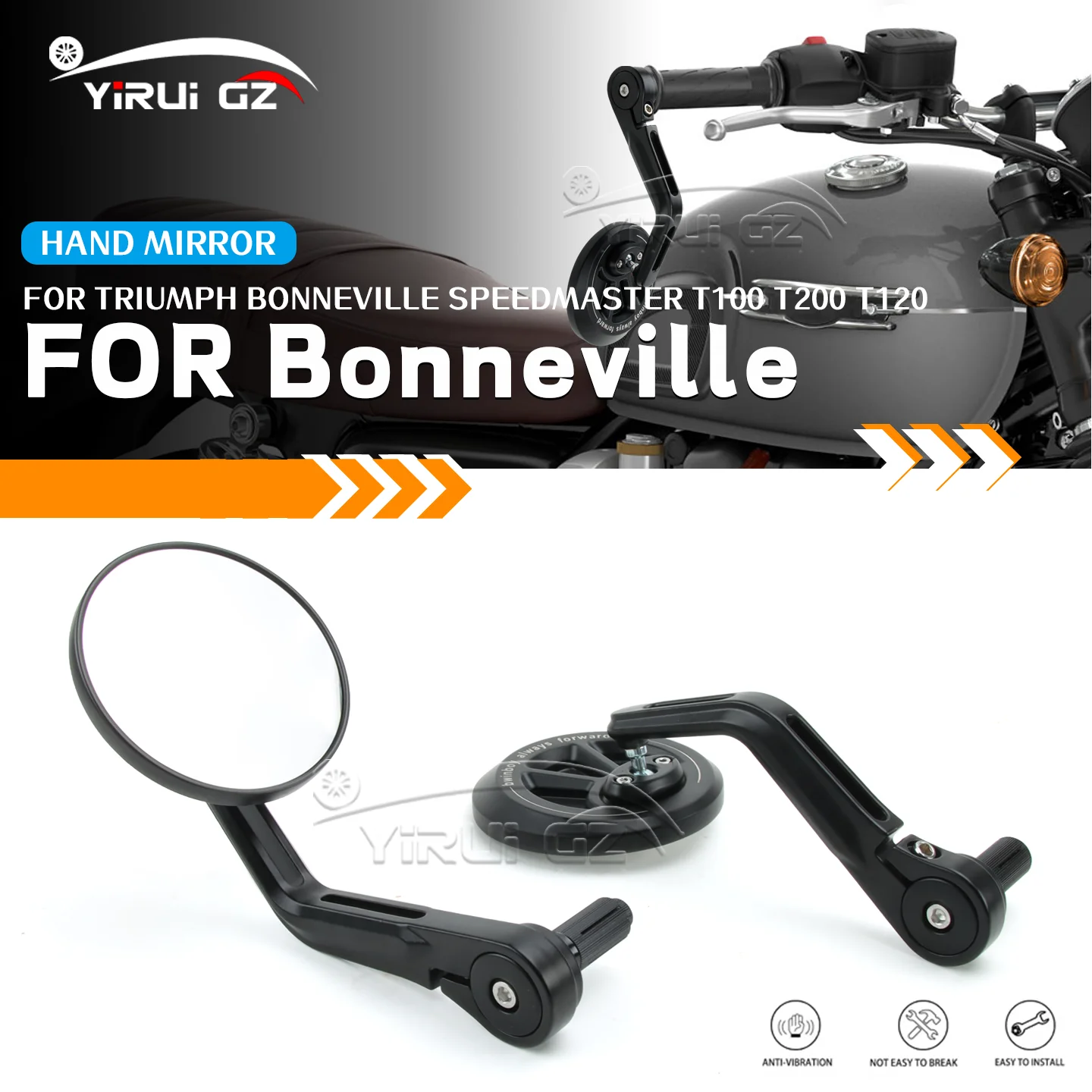 Motorcycle Rearview Handlebar Rearview Mirror FOR Triumph Bonneville Speedmaster T100 T200 T120 100 Retro Handlebars Side Mirror