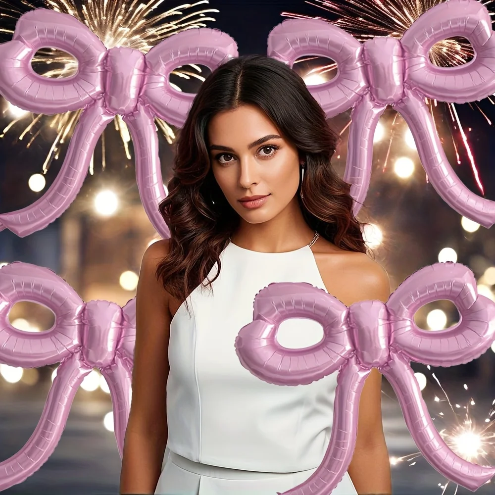 4/8 قطعة بالونات القوس الوردي والأسود والأزرق القوس زينة الحفلات لاستحمام الطفل وأعياد الميلاد والخطوبة والزفاف ومستلزمات حفلات ديكو