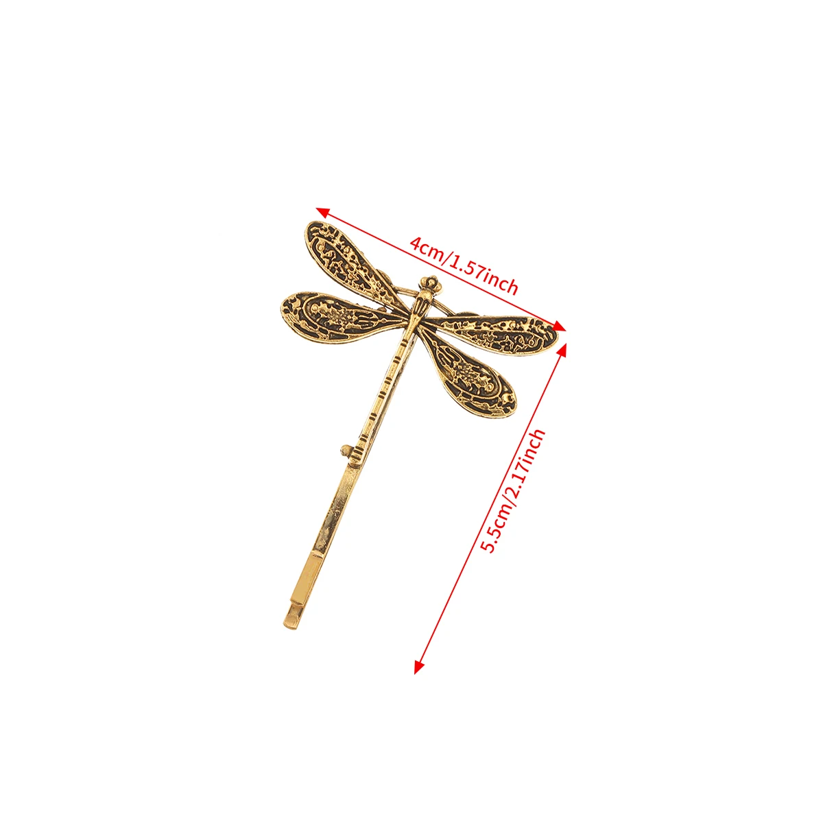 Alloy Dragonfly Hair Clips Antique Gold Retro Hairpin Girls Sweet Bangs Clip Summer Simple Styling Hair Accessories