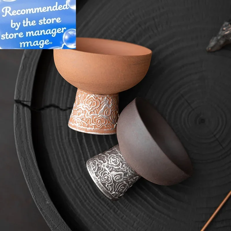 

Empty Zhai Xiangyun Goblet Old Rock Clay Japanese Style Handmade Silver Gilded Master Cup Stoneware Teacup Tea Cup Tea Bowl