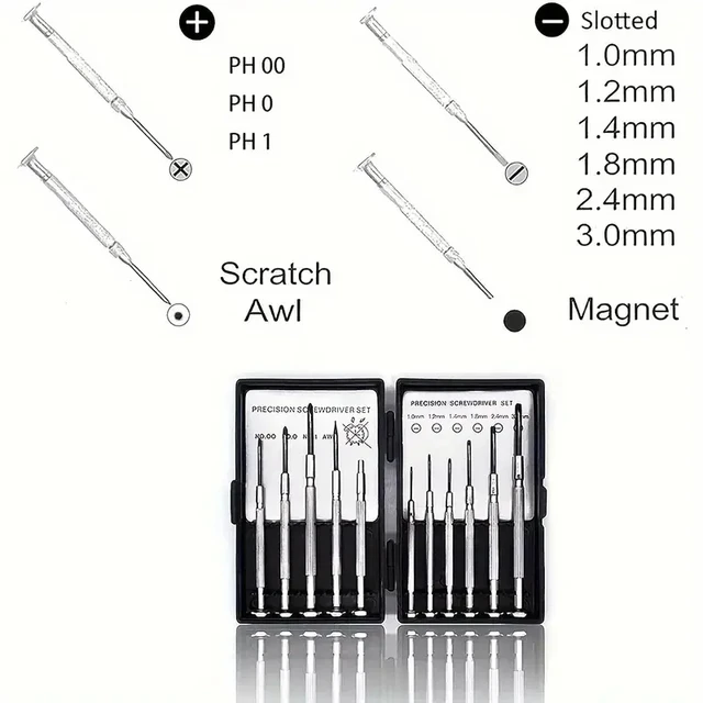 11PCS/Set Micro Precision Screwdriver Set Mini Watchmakers Tools for Watch Jewelry Glasses Repairs Tool 4