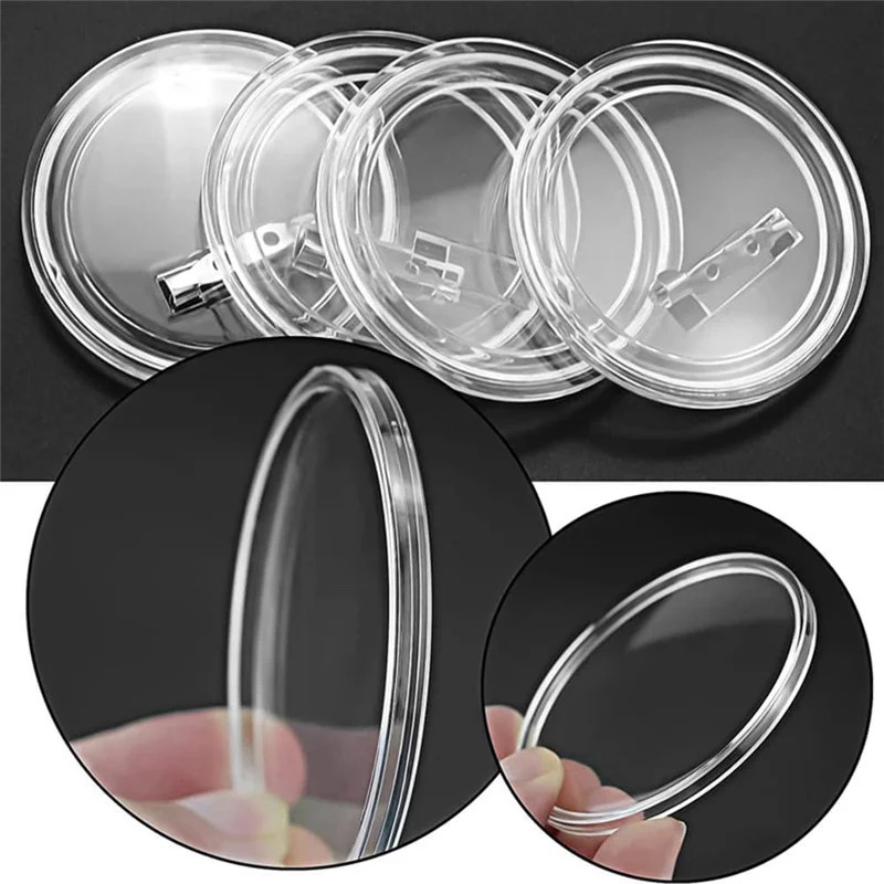 

Efficient 3 Inch Acrylic Button Pins Clear Plastic Button Badges Pin Craft Button With Pin Blank Pins Photo Buttons Pin, 25 Pack