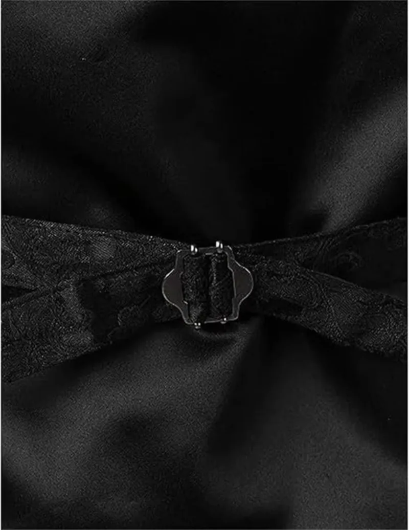 Herrenweste im viktorianischen Paisley-Jacquard-Stil, einreihige Weste im Gothic-Look für Hochzeiten, Dinnerpartys und als Retro-Kostüm. – Detail 5