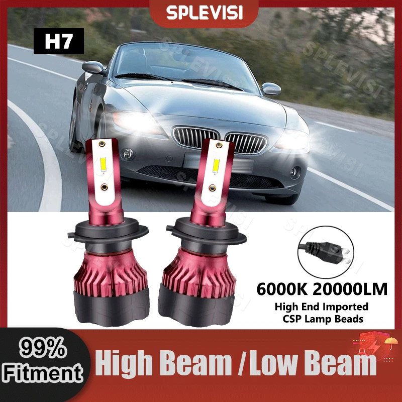 

2PCS LED Headlight High/Low Beam Bulbs Kit 200W 20000LM CSP Chips Fit For BMW Z4 E85 E86 2002 2003 2004 2005 2006 2007 2008 2009