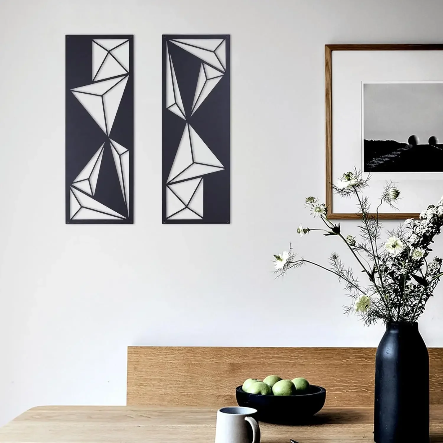 Two Piece Wall Decoration Metal Wall Art Decoration Minimalist Abstract Wall Art Hanging for Bedroom Living Room