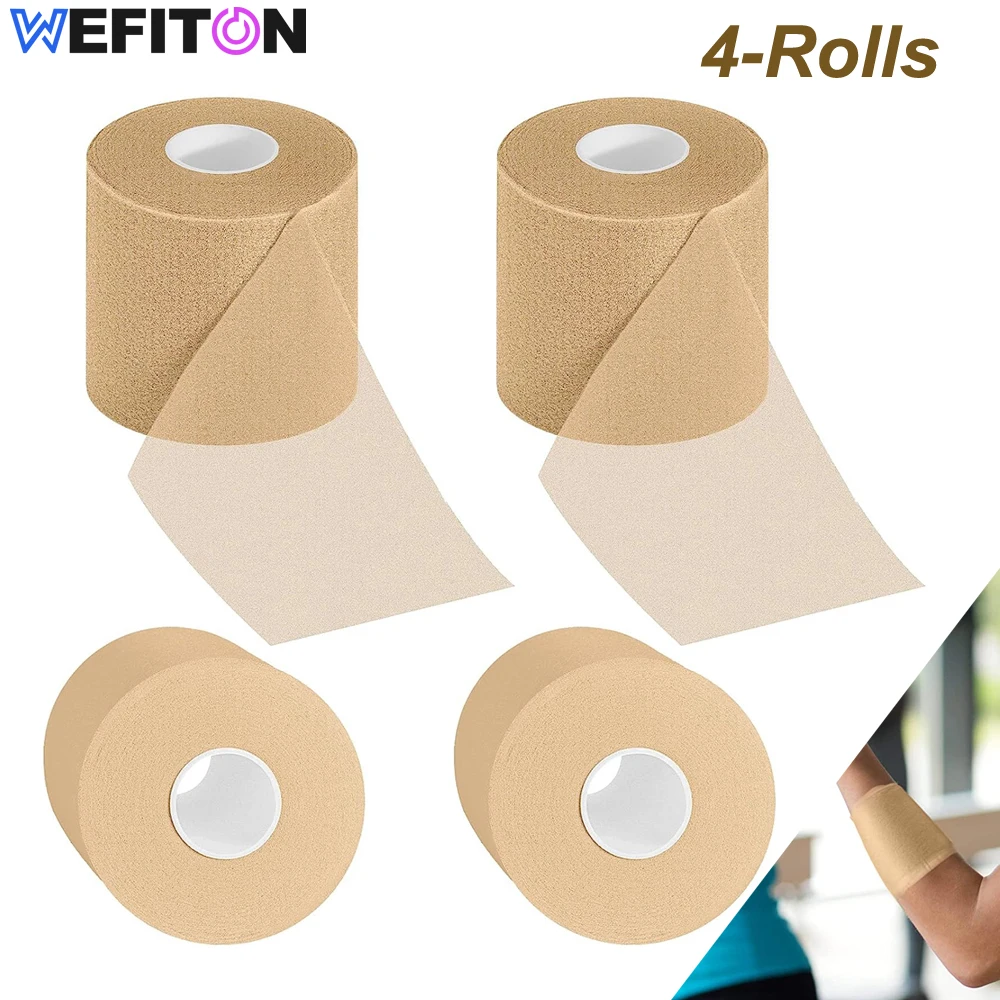 4-Rolls Athletic Pre Bandage Wrap Tape, Foam Underwrap Athletic Tape, Sports Pre wrap Athletic Tape for Hair Ankle Wrists Knees