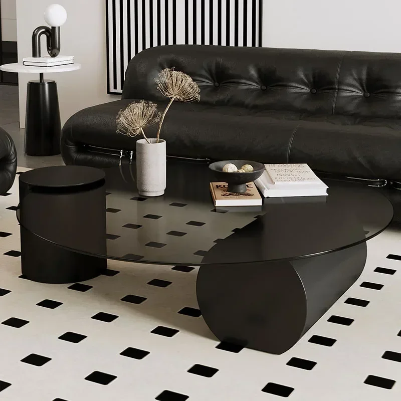 

Стеклянный журнальный столик для гостиной, дизайнерский круглый письменный журнальный столик в скандинавском стиле, уникальная прозрачная мебель для прихожей Mesas Bajas