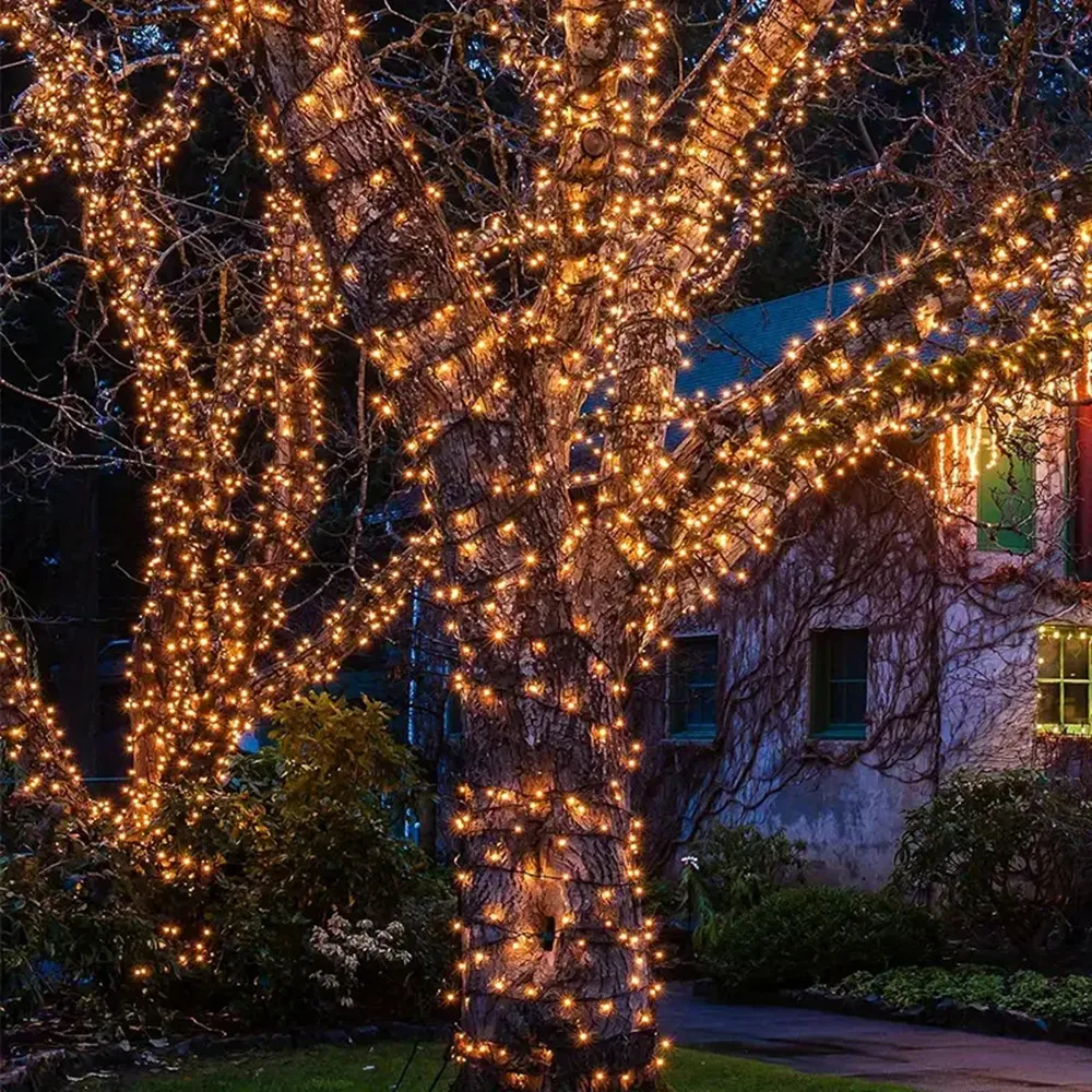 LED Solar Light 8 Modes Outdoor Fairy Garland Lights Garden Christmas Party Halloween Decorations Birthday Festival Lightings