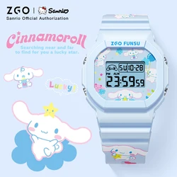 ZGO x Sanrio Cinnamoroll Kids Digital Watch Students Sports 50M Waterproof Square Watch Chronograph Wristwatch Gift 8611