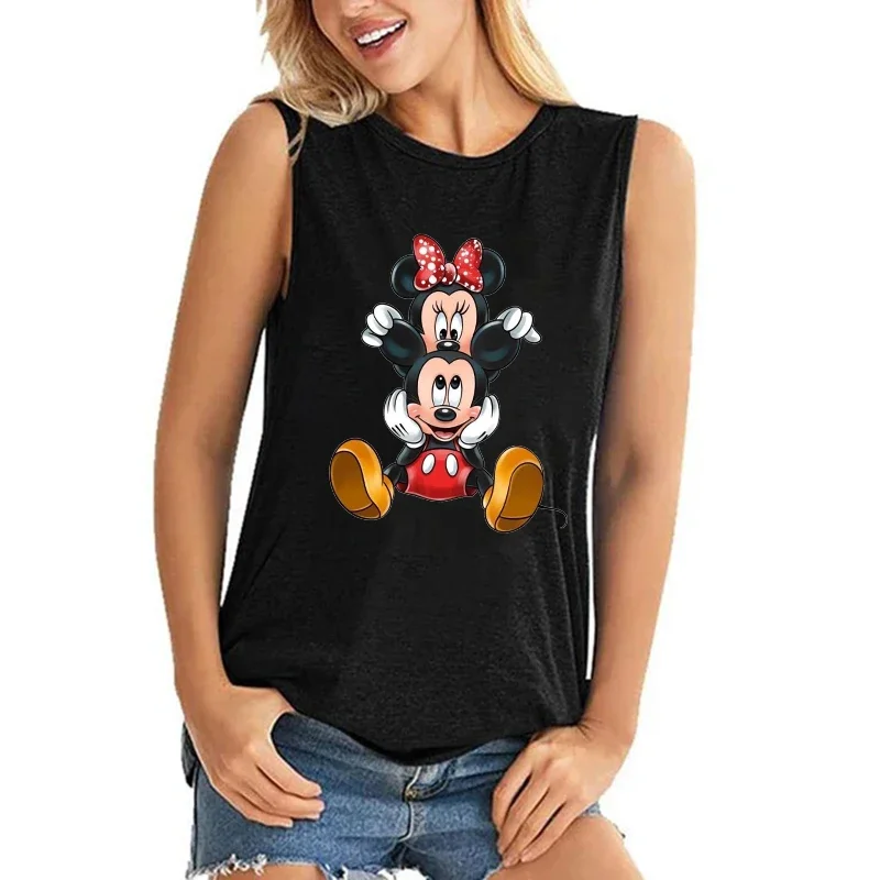 High Street Tank Top Mickey Tee Shirt Vest Minnie Mouse T-shirt Women T Shirt Female Clothes Kawaii Disney Tshirt