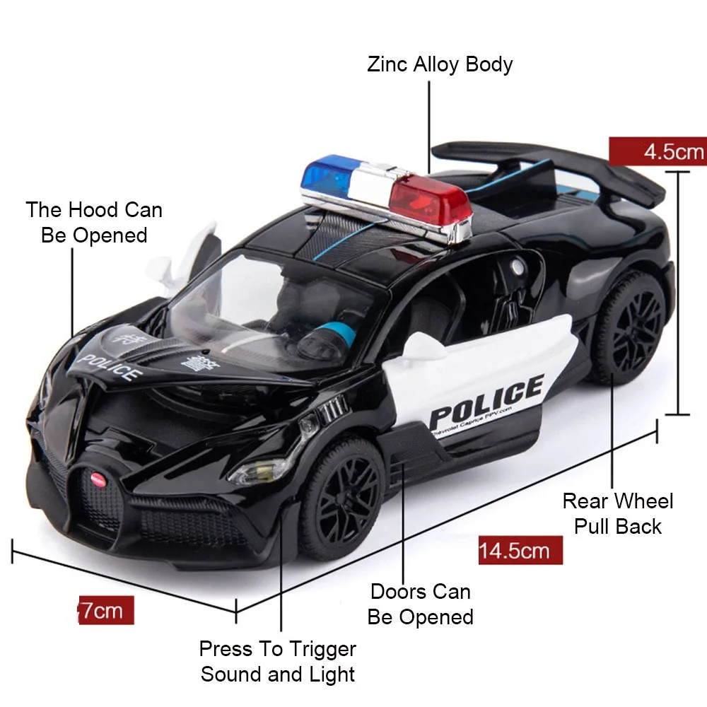 1:32 Vulcan SWAT Politie Veiligheidsautomodel Speelgoed Legering Diecast DIVO Politievoertuigen Geluid Licht Trek Prachtige cadeaus voor kinderen