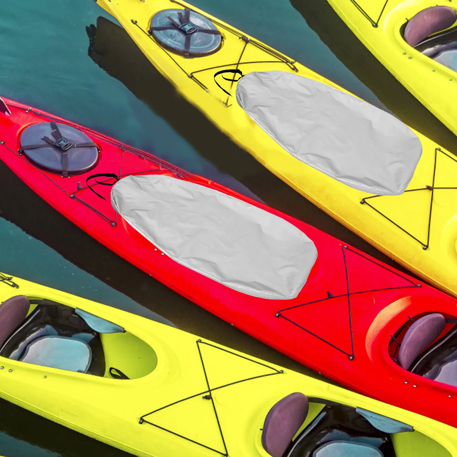 Wodoodporny pokrowiec ochronny z tkaniny Oxford, odporny na promieniowanie UV i zabrudzenia, na siedzenie kajaka, canoe, pokrowiec na łódź, ekran ochronny na zewnątrz, pokrowiec do przechowywania.