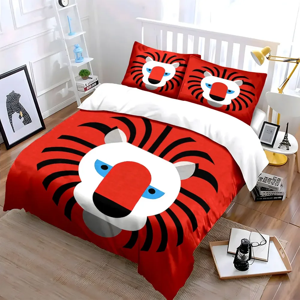 Lion Design Home Decor Set Soft Comfortable Duvet Cover Bedding Set Included 1*Duvet Cover & 2*Pillowcases, gift