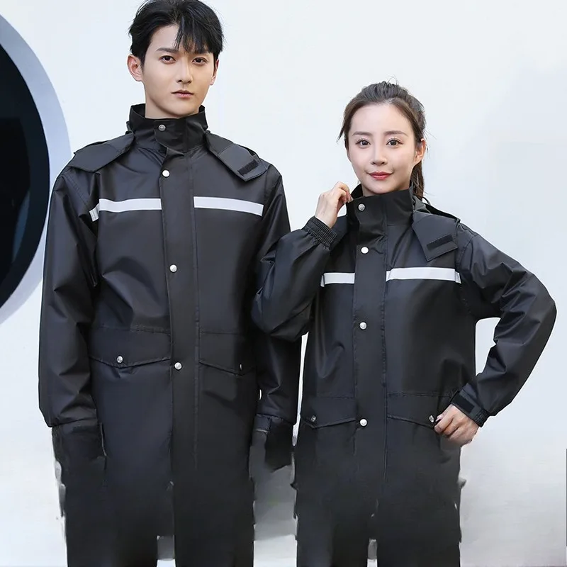 

2026 New Unisex Separate Raincoat and Rain Pants Set Full-body Waterproof for Electric Bike Riding Reflective and Stormproof
