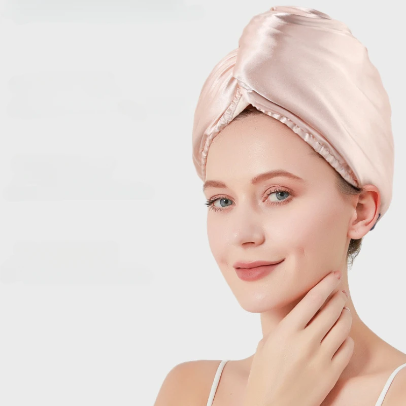 Double-Deck Dry Hair Hat for Women, Thick and Strong, Water Absorption Satin Scarf, Antibacterial Care Towel, Silk, Household