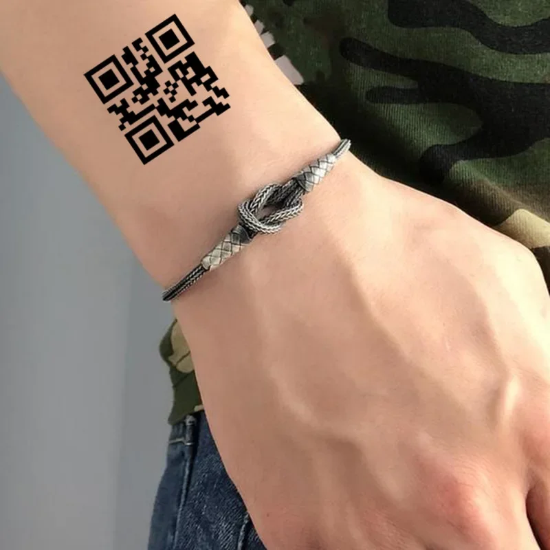 Waterproof Creative Love QR Code Fake Tattoo Couple Adult Wrist Body Art Temporary Tattoo Sticker 1pcs