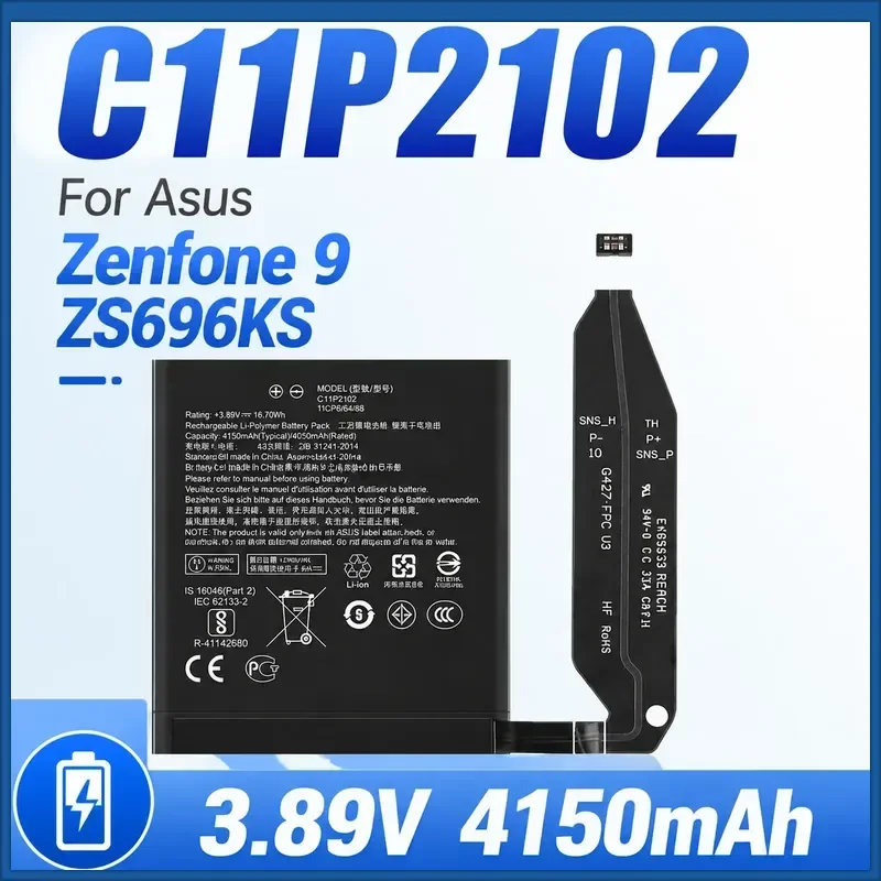 C11P2102 3.89V 4150mAh Mobile Phone Battery For Asus Zenfone 9 ZS696KS High Quality Rechargeable Battery