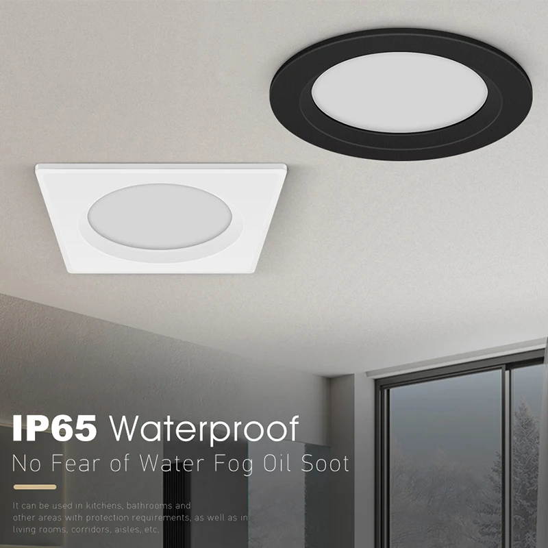 IP65 Waterproof Recessed LED Spot lights Round/Square Ceiling lamp 7w 9w 12w 15w18w for Kitchen Bathroom Toilet Balcony Lighting