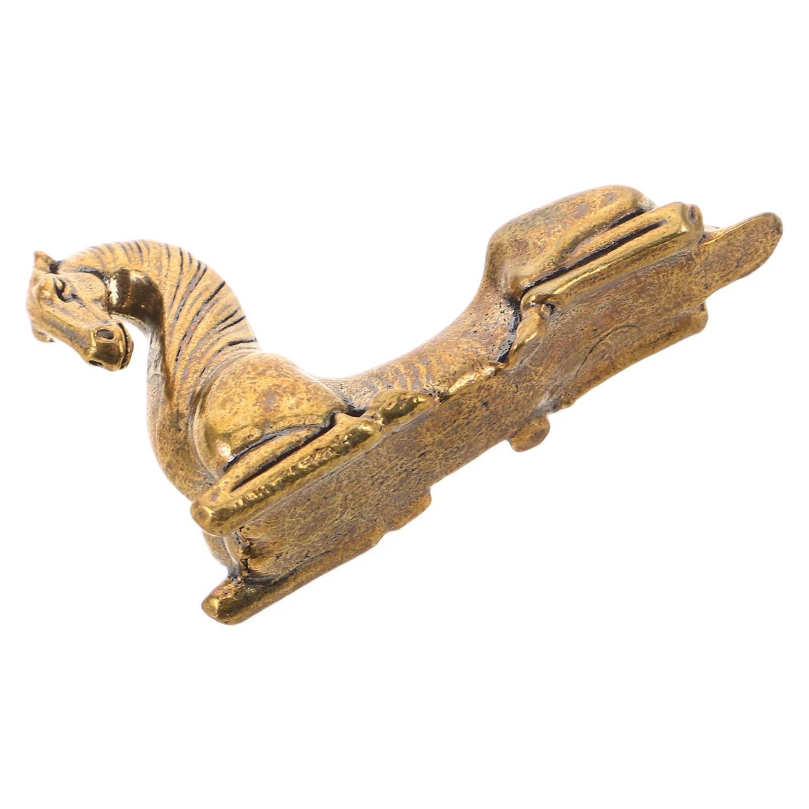 

Brass Horse Statue Yellow Copper Handcrafted Decorative Ornament Sculpture Home Office Living Room Table Display