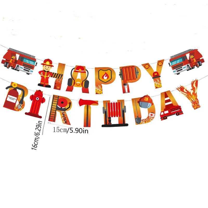 1Set Happy Birthday Banner Cartoon Car Airplane Fire Truck Racing Transporter Flags Decor For Boys Kids Party Decoration