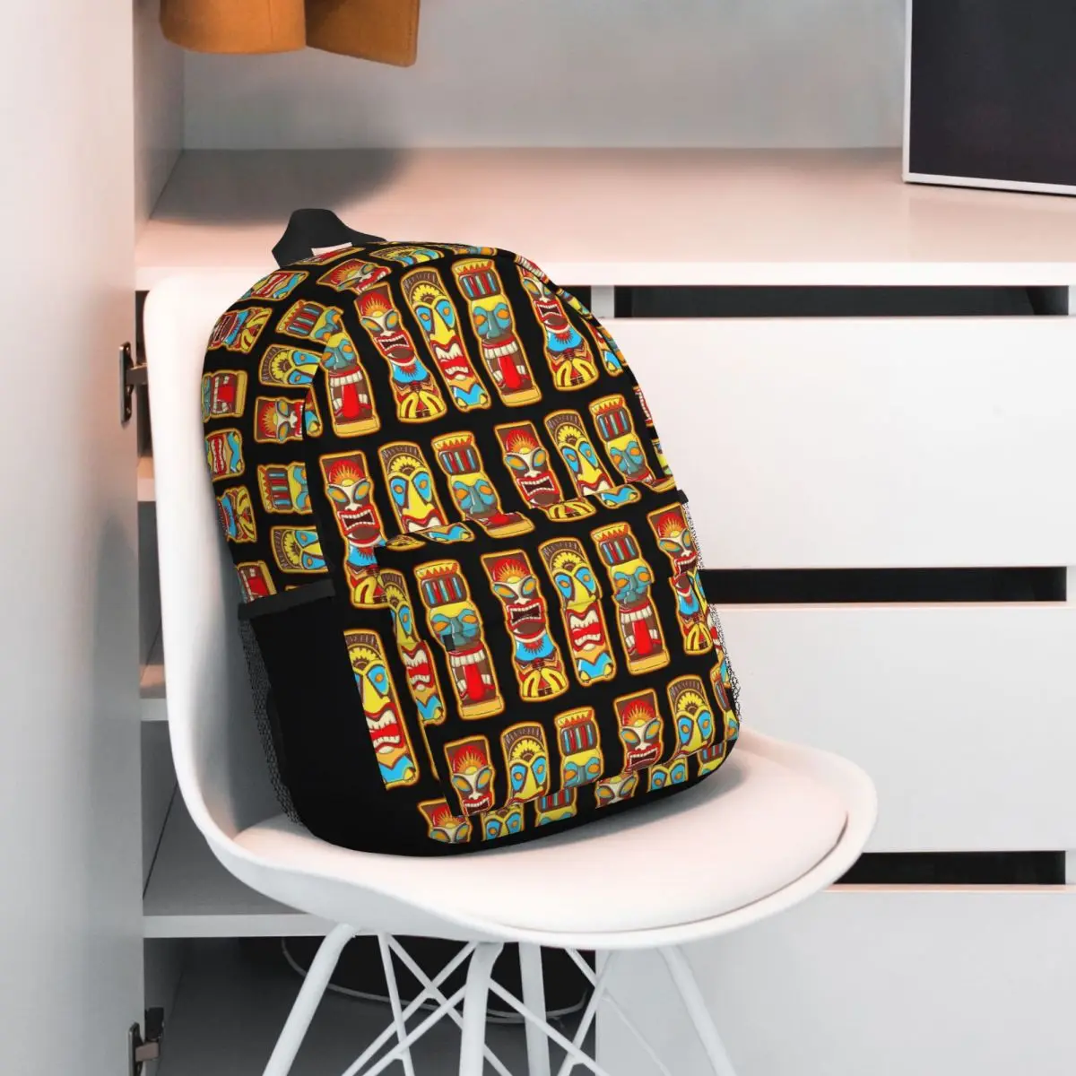 Tiki Gods Totems Idols Retro Tropical Polynesian Backpack Hot Sale Daypack Large Capacity BookBag Shoulder Bags School Bag