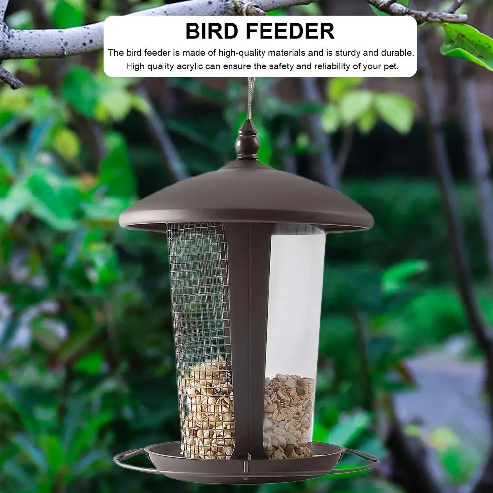 Durable Bird Feeder for Outdoor Use Weather Resistant Metal Bird Feeder 2-in-1 Hanging Design with Secure Seeds for Outdoor