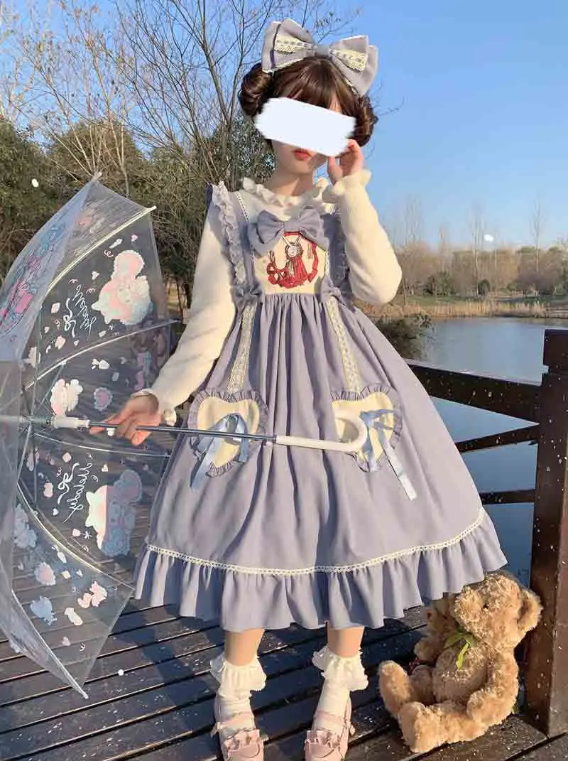 Vestido de fiesta de estilo Lolita para mujer, sin mangas, con volantes rojos, lazo, Vintage, Kawaii, Y2k, otoño