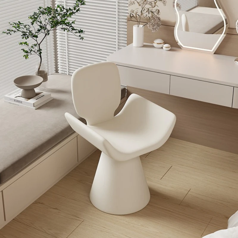 Nordic Minimalist, Bedroom Chair, Vanity Chair, Rotating Makeup Stool, Cream Style Furniture, Black Velvet Chair, Backrest Stool
