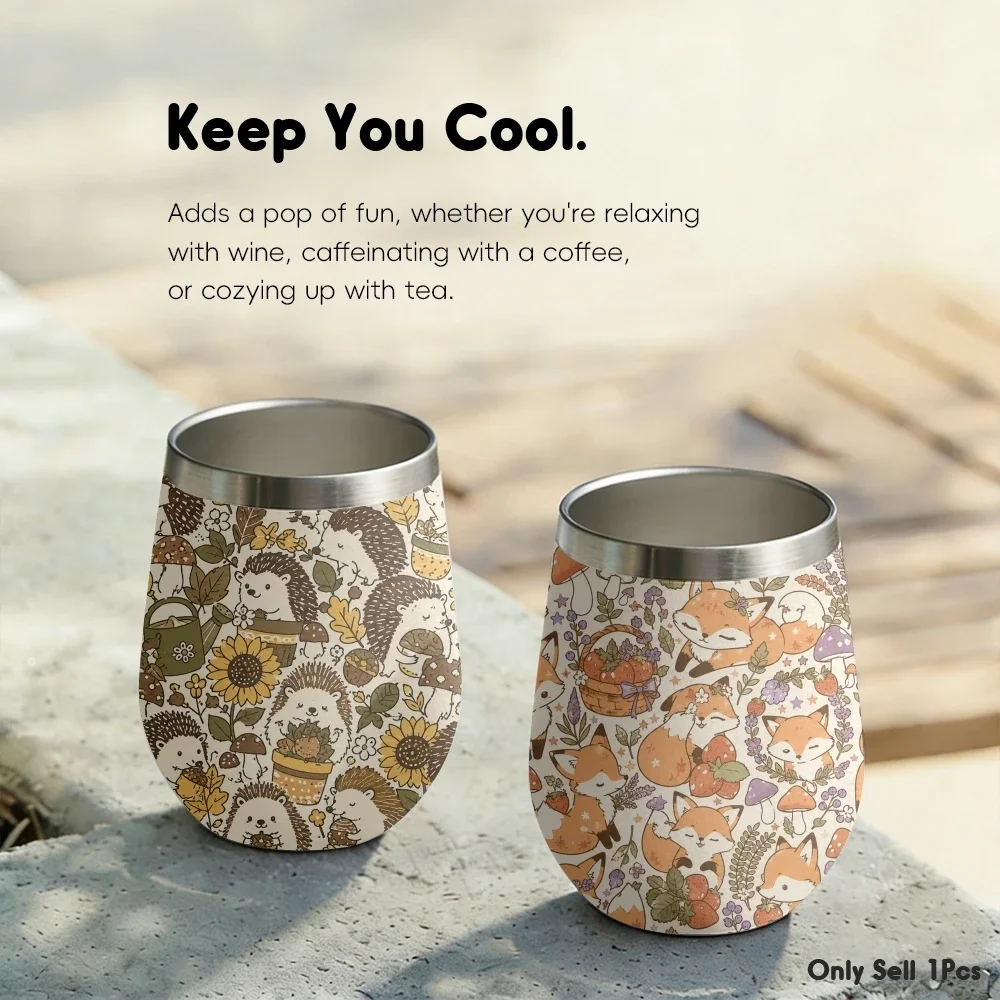 All Over Animal Print Vacuum Flasks 12oz Insulated Stainless Steel Mug with Lid Double Wall Vacuum Drink Coffee Cup Tumbler
