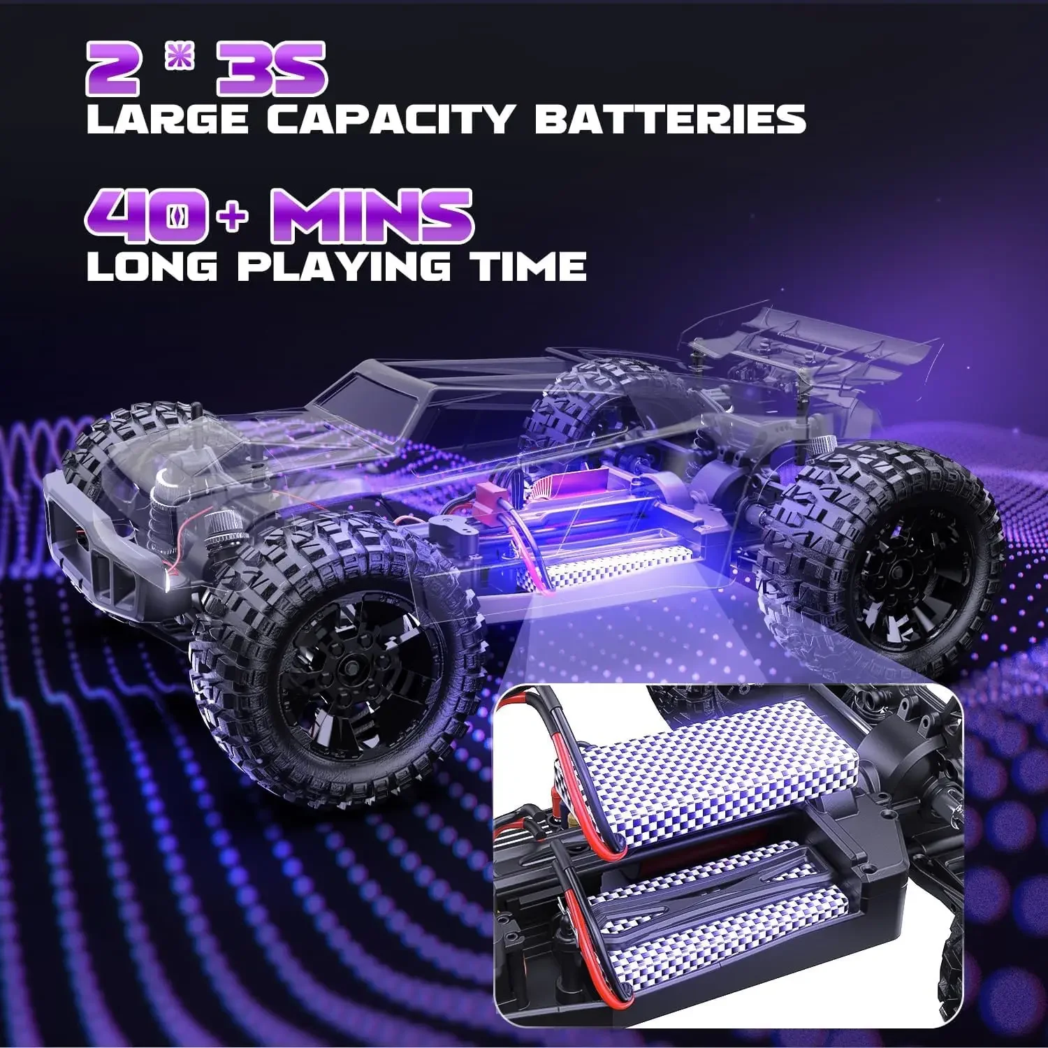 For DEERC 200E 1:10 Large 3S Brushless High Speed RC Cars for Adults, 4X4 Fast RC Trucks W/Extra Shell LED Headlight, 60 KM/H