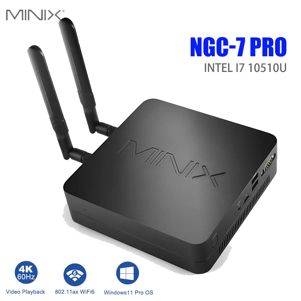 MINIX NGC-7 Mini Pc Intel 10th Gen I7-10510U DDR4 RAM 16GB SSD 512GB Wifi6 BT5.2 Windows 11 PRO Portable Laptop Gamer Computer