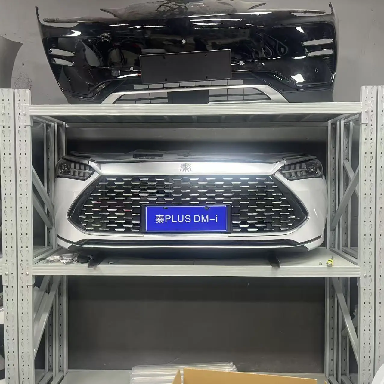 Used BYD Qin PLUS DM-I Bumper with Cut Front Nose and Face for BYD Qin PLUS DM-I Model