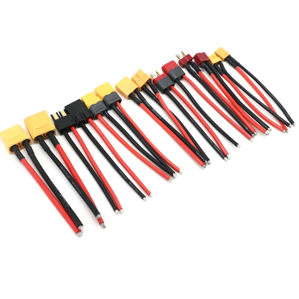 XT60 XT30 T XT90 MPX TRX plug Connector Male / Female Connector plug with 14 /18AWG Silicone Wire 100mm for RC Battery Cable