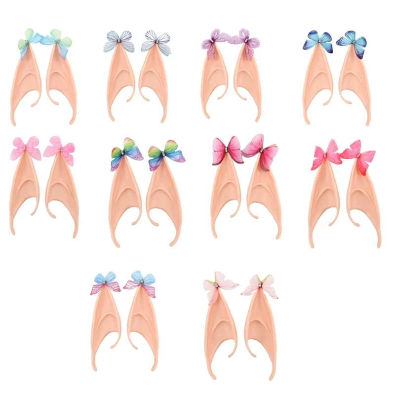 

Fairy Ears Halloween-Cosplay Costume Butterfly Elf Ears Angel Elf Ears Pointy Ear Tips for Dress Up Costume Masquerade